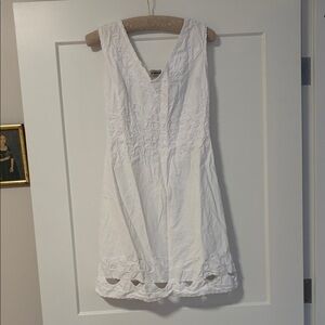 Cotton Natural brand White Sleeveless Eyelet Sundress